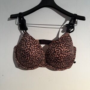 Victoria's Secret Leopard Print T-Shirt Bra - Brown & Black